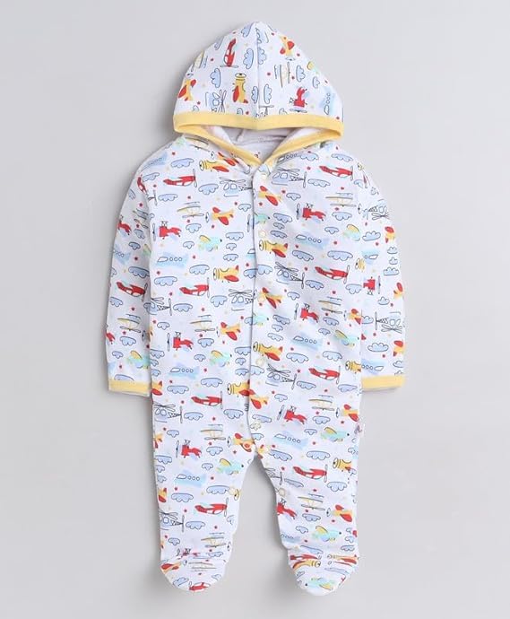 Image of Hooded Rompers /Sleepsuits /Jumpsuit /Night Suits for Baby Boys & Girls, Infants, New Borns Pack of 2 Pec