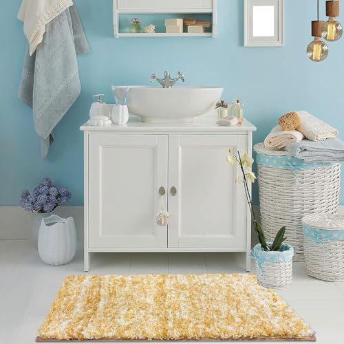 Image of Amazon Brand - Umi Hawai Microfiber Bath Mat Super Soft Non-Slip Washable Multipurpose Bathroom mat, Bedroom Doormat for Home -Gold, (60x90 cm) Pack of 1
