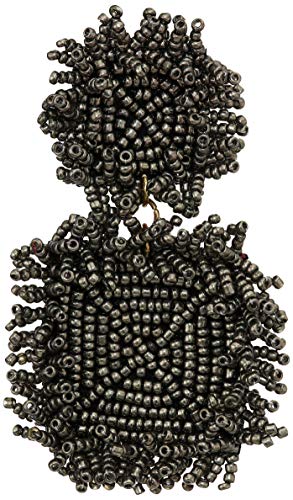 Mud Pie Women's Beaded, Gray, 2.75" #TOP3
