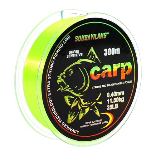 Yun Nong Fluoreszierende Karpfenschnur Schnell sinkendes Monofilament 300m/1000m (0 28/0 30/0 33/0 35/0 40mm) für Angeln bei schwachem Licht im Süßwasser