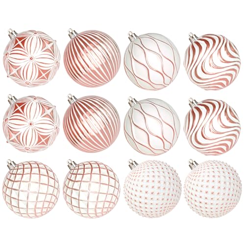 Lanpn 12 STK 10cm Große Weihnachtskugeln für Draußen, Grosse...