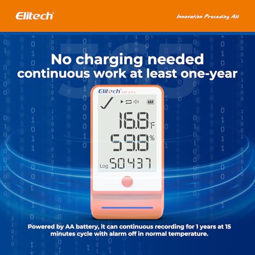 Image of Elitech 100Pack Bluetooth Ultra-Low Temp Data Logger for Refrigerator | 100,000 Points, PDF /CSV Export, Pharmacy Vaccine DDL Calibration Cert, MAX /MIN /AVG /MKT /GSP-6-TLE