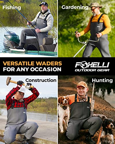 Foxelli Chest Waders – Neoprene Fishing Waders For Men & Women With Boots, Waterproof Bootfoot Waders #TOP4