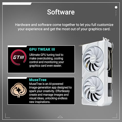 Dual NVIDIA GeForce RTX 5060 Ti OC Edition, Scheda Grafica da 16GB GDDR7, 128 Bit, PCIe 5.0, Ventole Axial-Tech, 1 HDMI 2.1, 3 DisplayPort 2.1, GPU Tweak III, Bianco, DUAL-RTX5060TI-O16G-WHITE - Scheda video - Immagine 6