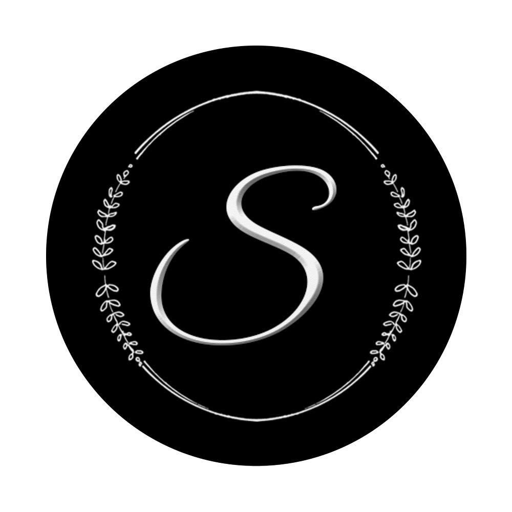 PopSockets PopGrip Con Monogramma Lettera S Corsiva – Iniziale Con Cornice Di Foglie – Supporto Intercambiabile Per Smartphone - 4