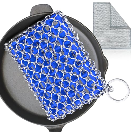 Cast Iron Cleaner Set with Scrubber, Cloth & Pan Scraper