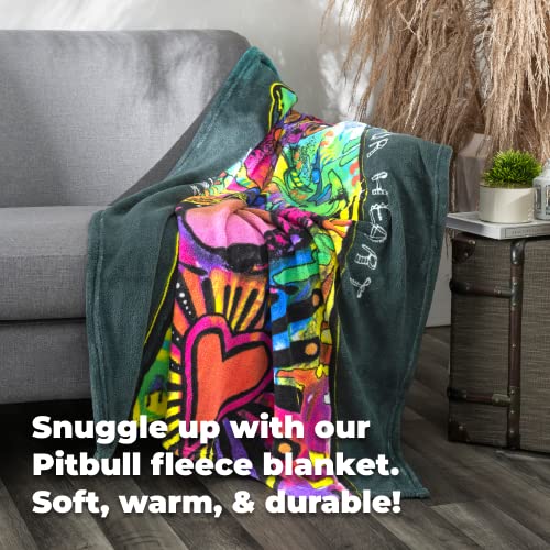 review Dawhud Direct Colorful Pit Bull Fleece Blanket for Bed, 50