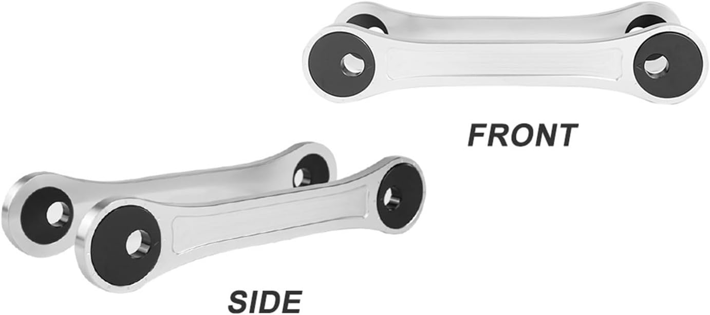 Adjustable Lowering Links Kit Motorcycle Rear Suspension Drop Levers Fit for 2018to2024 Kki 400(Silver)