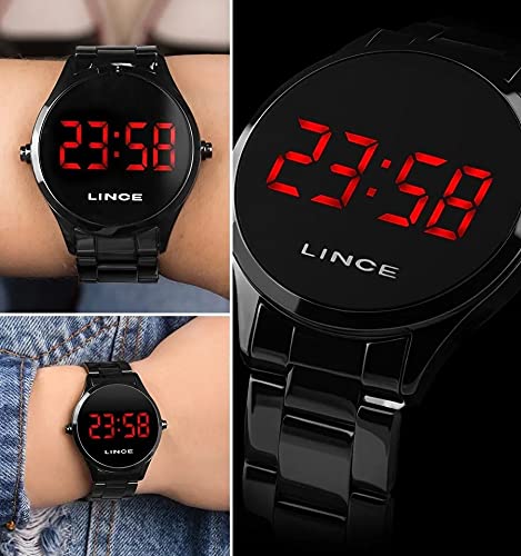 Relogio Feminino Lince Digital Led Preto MDN4618L-VXPX