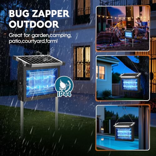 Miniatura 5 de anysun Lámpara Antimosquitos Solar Exterior, Mata Mosquitos Eléctrico 4500V