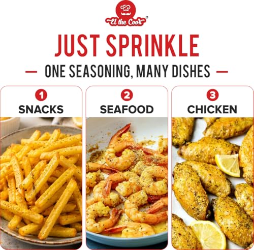 Image of EL The Cook Lemon Pepper Seasoning 500g | Bulk Horeca Pack for Cafes, Restaurants | Sprinkle for Fries, Chicken, Paneer & Snacks | No Extra Spices Needed | FSSAI Certified