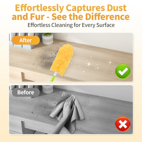 Image of 50 Pack Short Handle Duster Refills, Compatible with S.wiffer Duster Kit, 360 Multi-Surface Disposable Dust Pads, Ideal for Home Cleaning - Effortlessly Dust Furniture