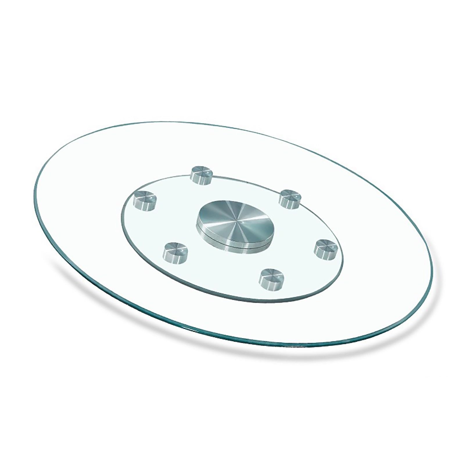 Plateau tournant en verre trempé transparent de 70cm pour grande table de salle à manger familiale