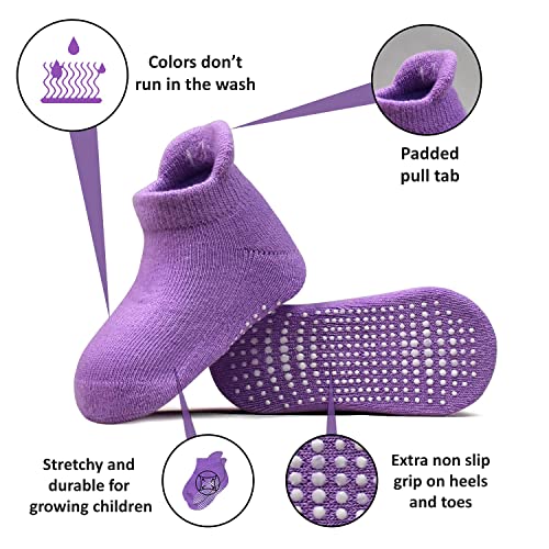 Image of MOMISY Baby Girl Boys children Non Slip Socks Toddlers Infant Warm Cotton Stretch Anti skid Socks-6 Pairs