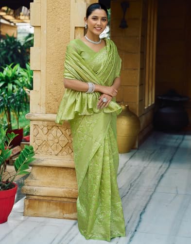 Image of SIRIL Women's Jacquard Kanjivaram Soft Silk Saree Pure Silk With Unstitched Blouse Piece