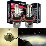 FANTELI H13/9008 4300K-5000K Warm White 3-Sided LED Headlight Bulbs All-in-One Conversion Kit - 72W...