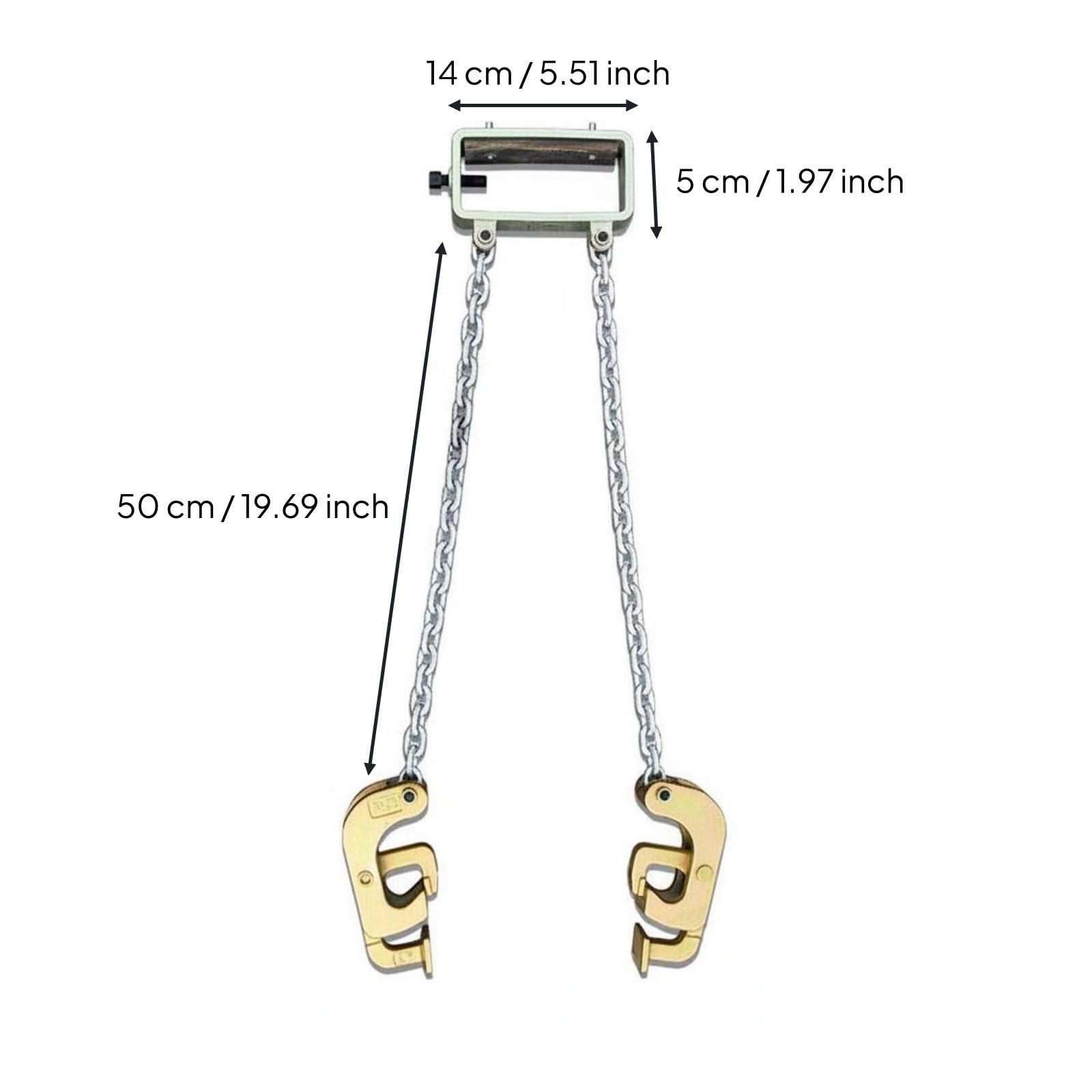 Abrazadera para Tambor de Aceite con Pinza Universal Ajustable Cadena de Acero Reforzada y Soporte para Múltiples Contenedores Destinada a Uso, Horquilla 2-Garras Mejorada