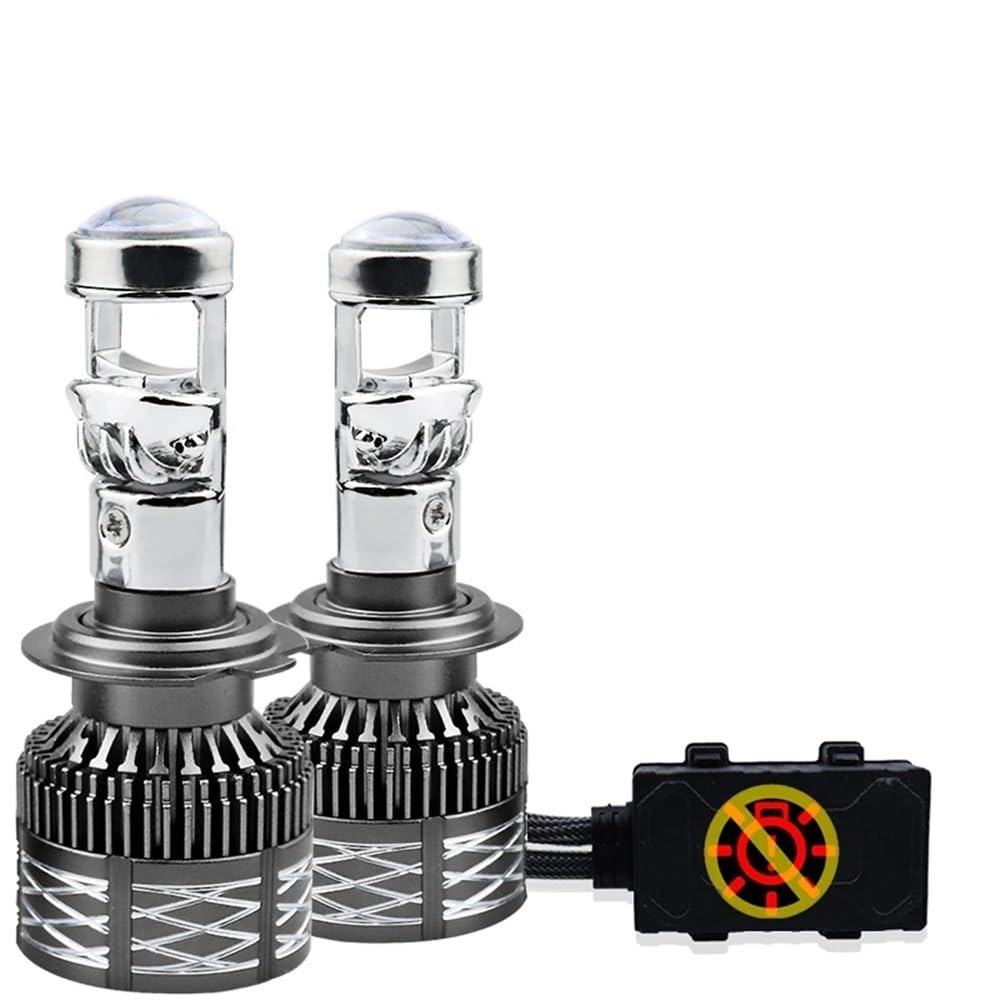 H7 H4 H11 LED Soczewka projektora Reflektor H8 9005 9006 HB3 HB4 Żarówka samochodowa 6000K Canbus Turbo High Power Auto/Moto Lampa Przeciwmgielna(2PCS_9005/HB3)