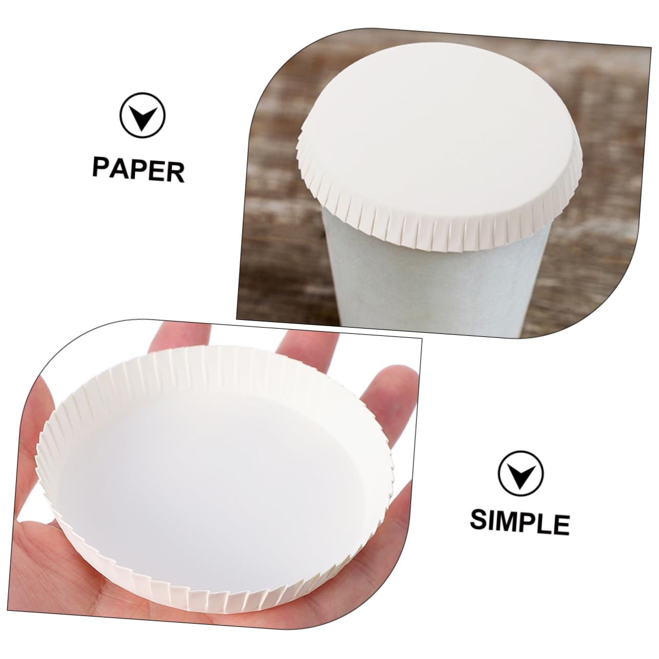 KOMBIUDA Cup Lids 50pcs Paper Coffee Cup Covers Stackable Mug Caps Hotel Drinking Jar Lids