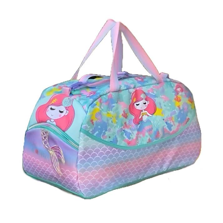 Image of 3D Design Duffle Bag for Kids & Adult| Large Compartment Foldable Luggage with Shoulder Strap | Lightweight Travel & Short Trips Storage Organizer for Women (Mermaid)