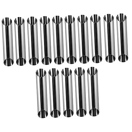 BEBEMOKO 15pcs Stainless Steel Cannoli Making Mold for Croissants and Pastries Non-stick Hollow Tube Bakeware for Sweet Desserts and Savory Appetizers