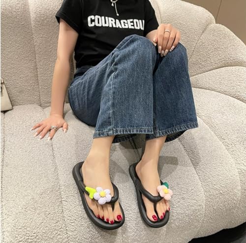 Cute Slipper Women Floral Flip Flops Aesthetic Summer Beach Slide Shower Shoes Women Girl Holiday Travel2