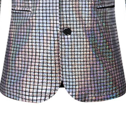 Men 2 Piece Shiny Sequin Blazer Fashion Tuxedo Party Dinner Prom Outfit Two Button Wedding Suit Jacket Pant3