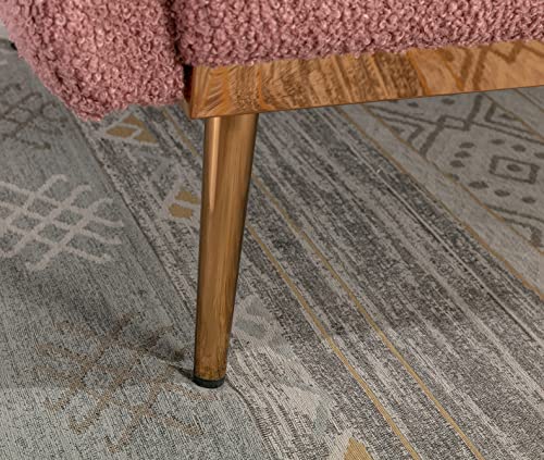 Antetek Futon Sofa Bed With 3 Adjustable Positions, Small Sleeper Sofa Loveseat With 2 Decorative Pillows, Modern Upholstered Convertible Couch With 5 Metal Tapered Legs, Brush Pink Teddy #TOP4