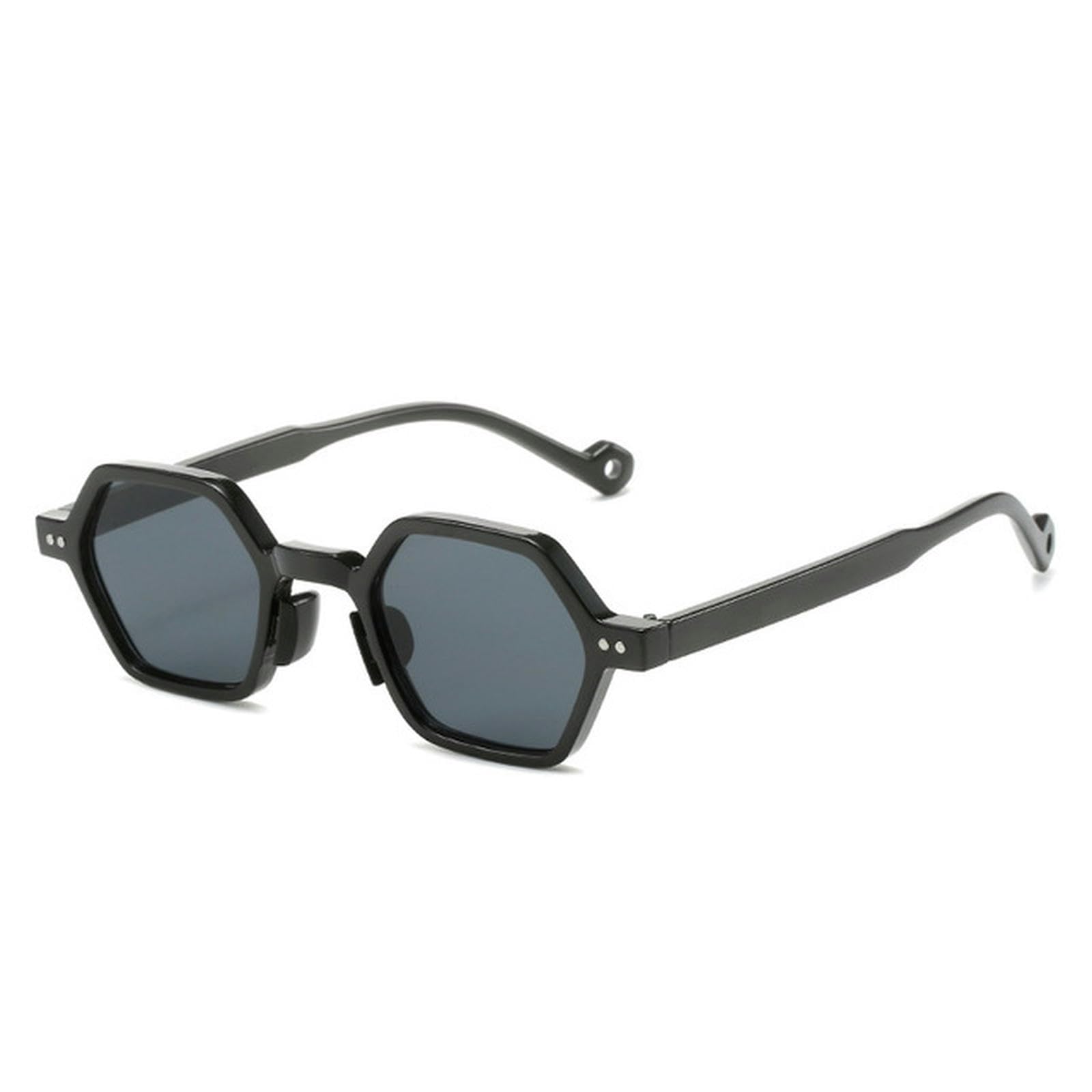 NOGRAX Okulary vintage wielokąt kwadratowe damskie okulary przeciwsłoneczne moda sześciokąt przezroczysty ocean soczewki odcienie nity okulary przeciwsłoneczne