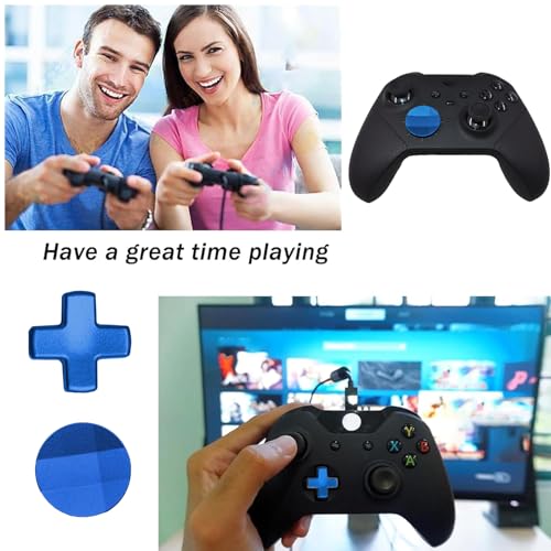 Image of 2 Pack Elite 2 Metal D-Pads Replacement for Xbox One Elite Series 2 Controller, Magnetic Standard D-Pad and Faceted D-Pad for Xbox One Elite Series 2 /Series 2 Core /Series 1 Controller (Blue)