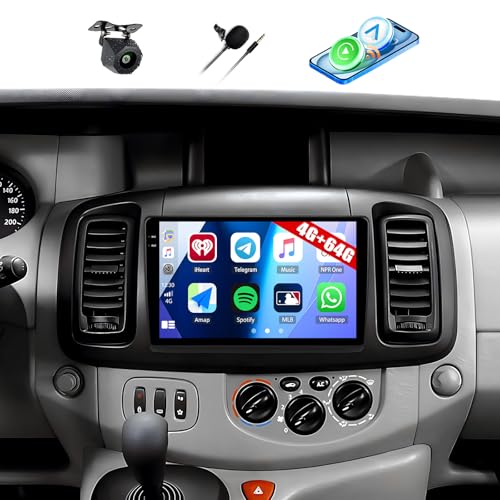 Android 15, 4G+64G GOHHDL Autoradio pour Renault Trafic 2001-2010/Opel Vivaro 2006-2010/Nissan Primastar 2006-2014, écran Tactile 10 Pouces avec Carplay...