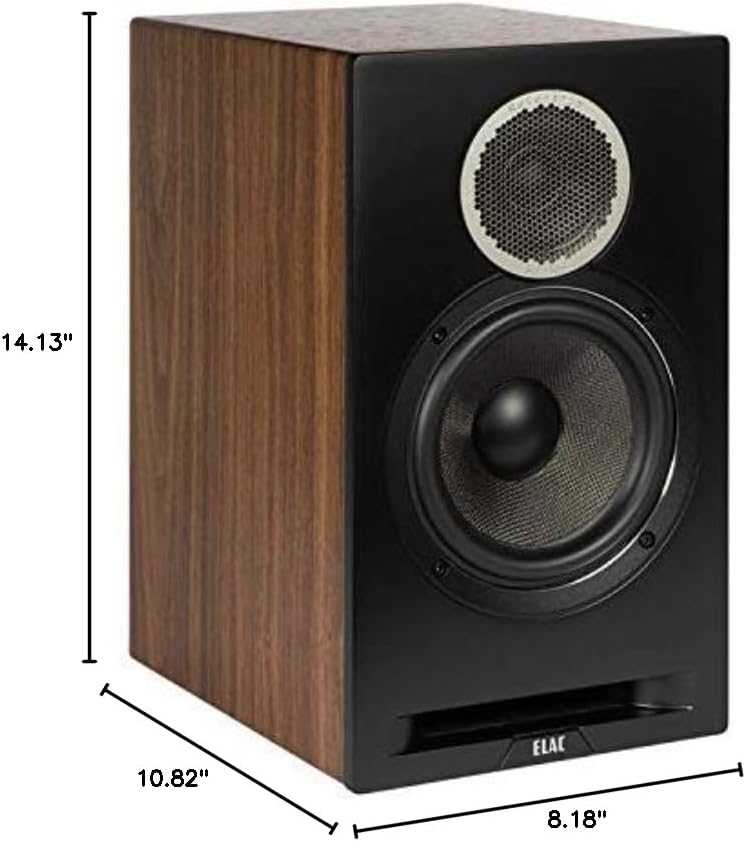 ELAC Debut Reference B6.2 Bookshelf Speakers - (Pair) Black Baffle, Walnut Cabinet - Image 8