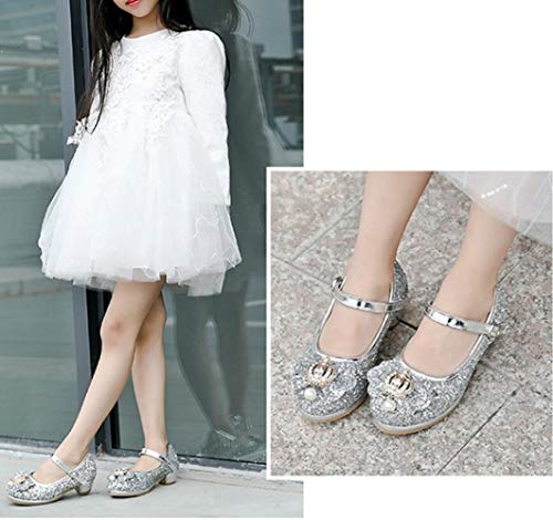 Flower Girls Dress Princess Shoes Cosplay Glitter Wedding Party Bridesmaids Mary Jane Low Heeled4