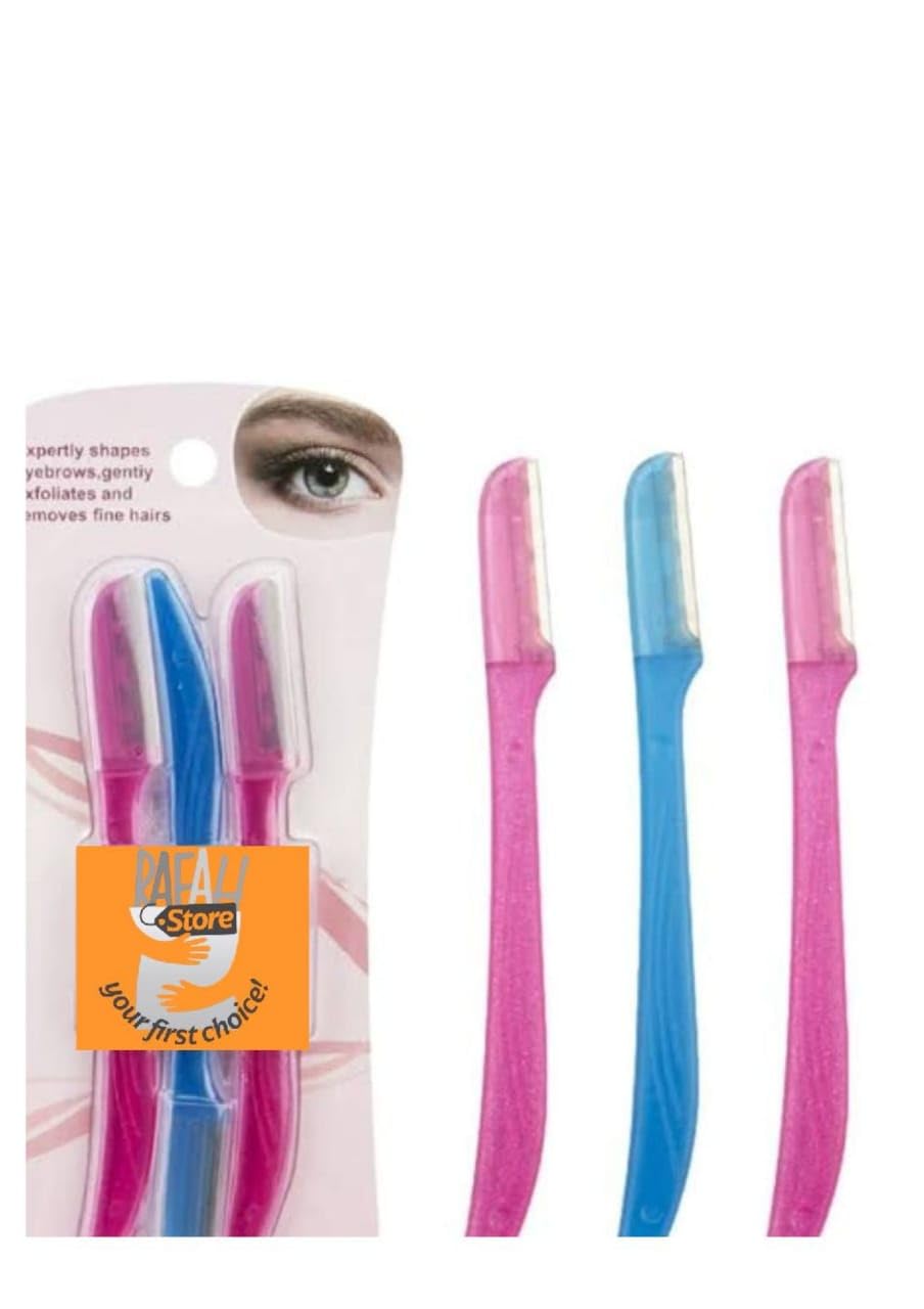 Eyebrow Trimmer Set for Women - Silver, Modern Style - All Skin Types - 3 Blades - Portable - Women's Facial Hair Removal Tool