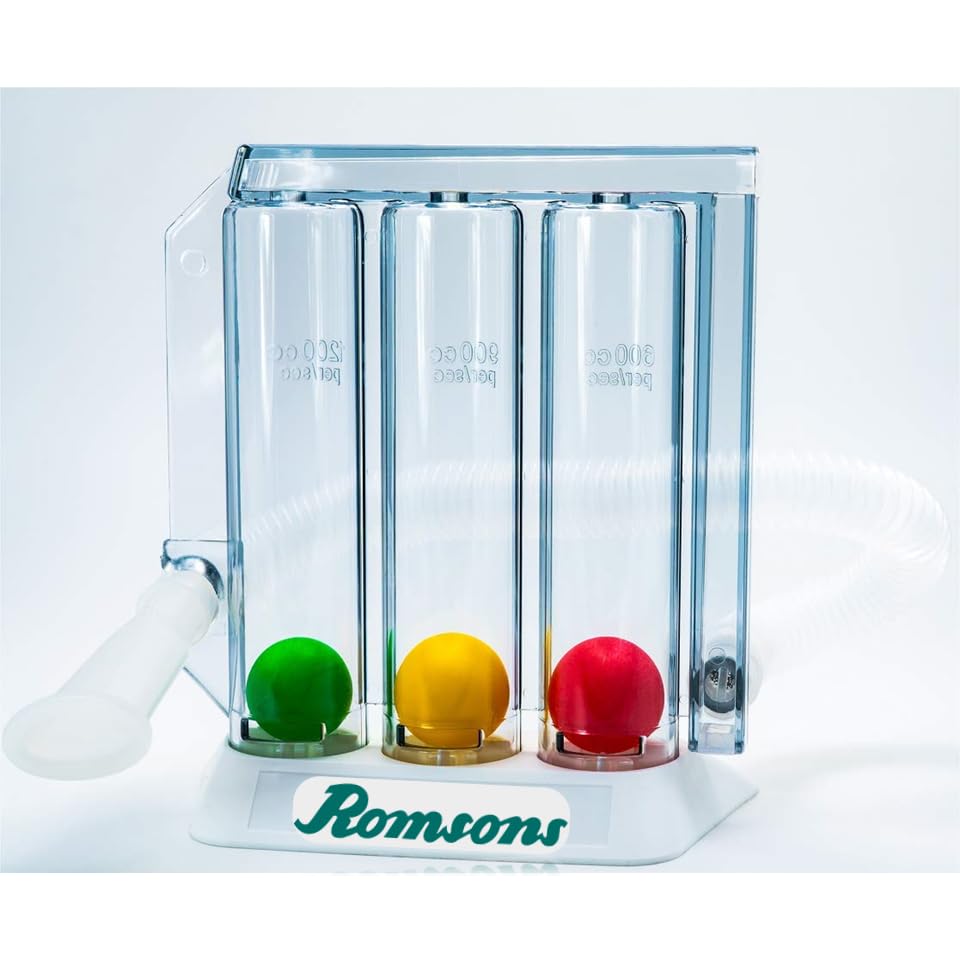Image of Romsons Deep Breathing Lung Exerciser - 3-chamber Incentive Style Spirometer