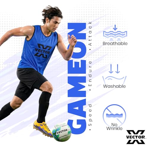 Image of Vector X 100% Polyester Mesh High sweat absorbent Training Bibs | Ideal for Foot ball Soccer Basketball Volleyball, Track and Field Play | Lightweight Scrimmage Vests Pennies