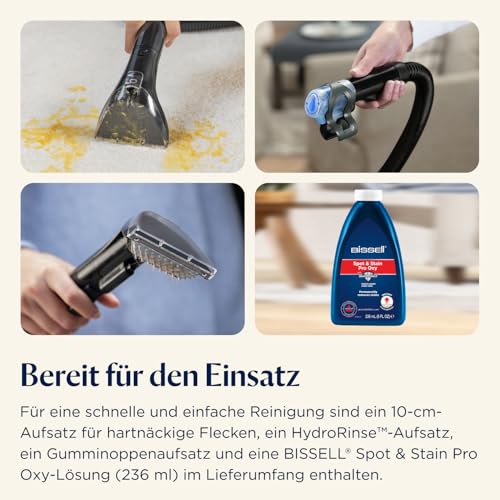 BISSELL SpotClean Mini Kabelloser Polsterreiniger Gerät, Tragbarer Teppichreiniger, Ideal für schnelle Reinigungen, Kompakt & Leicht Waschsauger, Mobiler Nasssauger für Auto, Boot, Sofa & Mehr, 40651