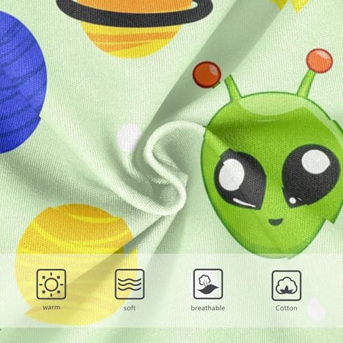 Cotton Toddler Underwear Floral Cute Green Alien Faces Planet Girl Panties Cute Aesthetic Briefs Undies Kids 2t3