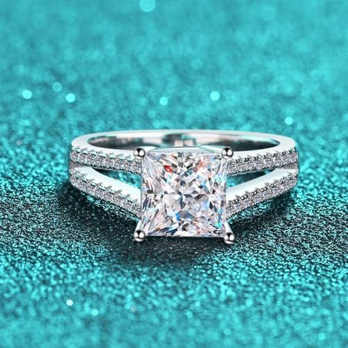 Bague moissanite princesse 2 carats pour illuminer vos soirées - 3