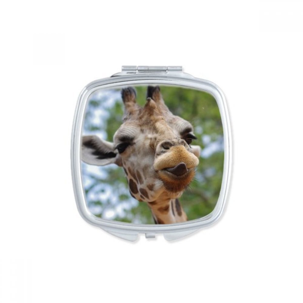 Miroir de poche vache animal mignon format compact carré portable multicolore