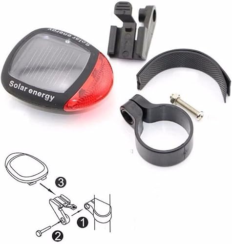 Miniatura 3 de anso Luz trasera LED con energía solar intermitente luz trasera bicicleta bicicleta lámpara seguridad 2 LED reflector