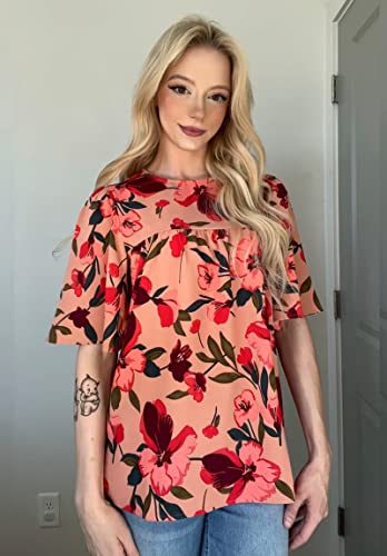 luvamia 2025 Blouses for Women Dressy Casual Floral Boho Babydoll Flowy Tops Summer Short Bell Sleeves Shirts3