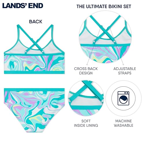 Image of Lands' End Girls' Swim UPF 50+ Adjustable Strap Bikini Set