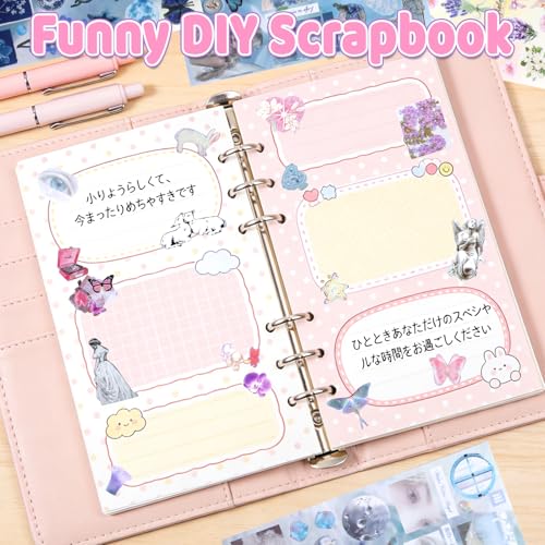 Image of 990Pcs Cute Scrapbook Stickers Travel Y2k Japanese Sticker Book for Adult Kawaii Korean Stickers for Journaling Laser Aesthetic Sticker Glitter Toploader Decor for DIY Card Art Craft 30 Page Starburst