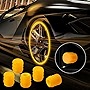 Car Valve Stem Caps, 5 Pcs Universal Glow Car Tire Valve Caps Wheel Rim Dust Cover fits Cars, Trucks, Bikes, Motorcycles, Bicycles(Yellow)