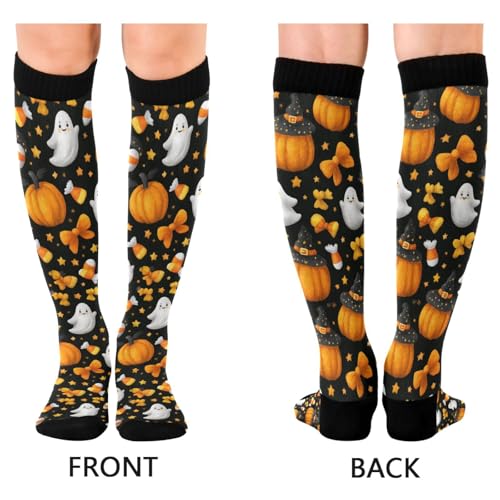 Image of Pigsaly Womens Compression Socks Yellow Stars Funny Brown Capybara Knee High Socks Athletic Tube Sock Outdoor Sport Socks