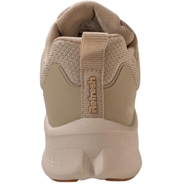 Zapatillas Deportivas Mujer Beige de Textil Casual Cómodas | Sneakers de Mujer con Cordones, Suela Ligera y Flexible, Plantilla Acolchada, Ideales para Looks Urbanos de Diario