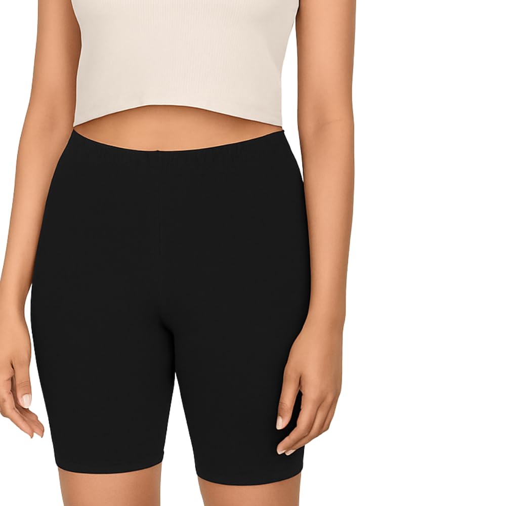 Women's Microfilament Spandex Inner Shorts | High Stretch Seamless Activewear | Moisture-Wicking, Quick-Dry Gym Shorts for Running, Yoga, Cycling & Sports | Comfort Fit Body Shaper – Pack of 1-image-48