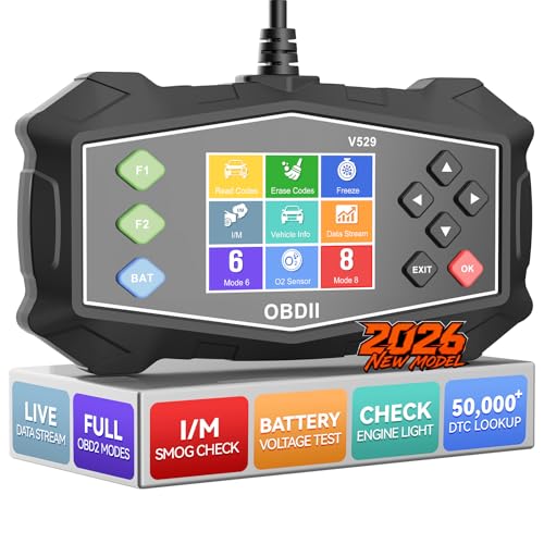 Enhanced OBD2 Scanner Diagnostic Tool - Check Engine Code Reader with Battery Tester, EVAP, Live Data, Mode 6/8, Professional Car Scan Tool with Freeze Frame, DTC Lookup for All OBDII Vehicles 1996+