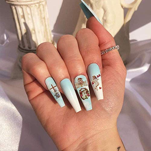 Adesivi per Unghie EBANKU Adesivi per Nail Art Angelo Adesivi 3D Autoadesivi per Unghie Decalcomanie per Unghie Angelo Cupido Baby Love Fiore Nail Art Decorazione Manicure Fai da Te